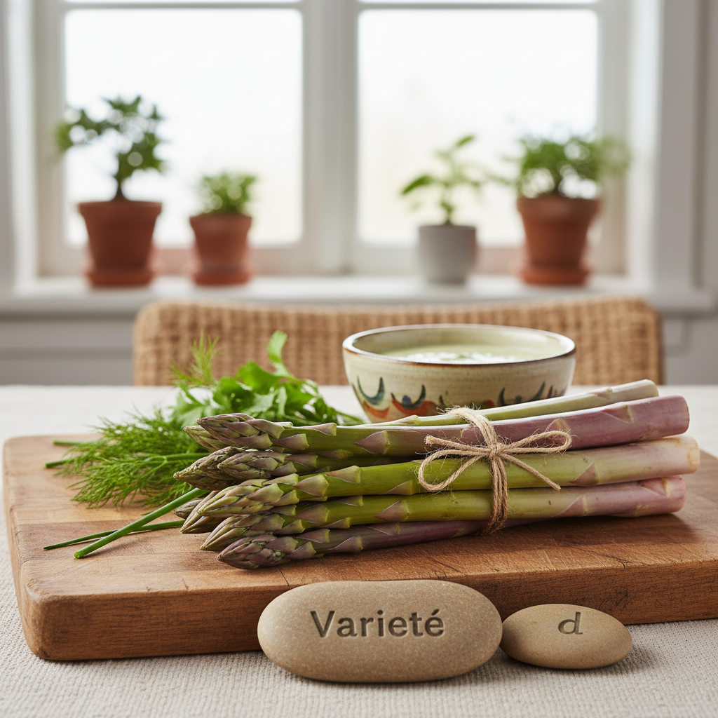 Table dressée avec des ingrédients frais et colorés : légumes, céréales, noix et fruits disposés harmonieusement sur un fond de bois naturel, illustrant les principes d'une alimentation diversifiée